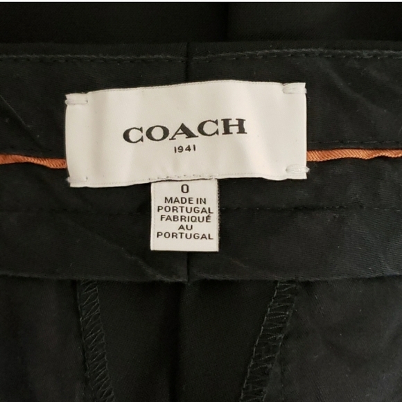 Coach Black Ankle Length Straight Slacks - Picture 5 of 5